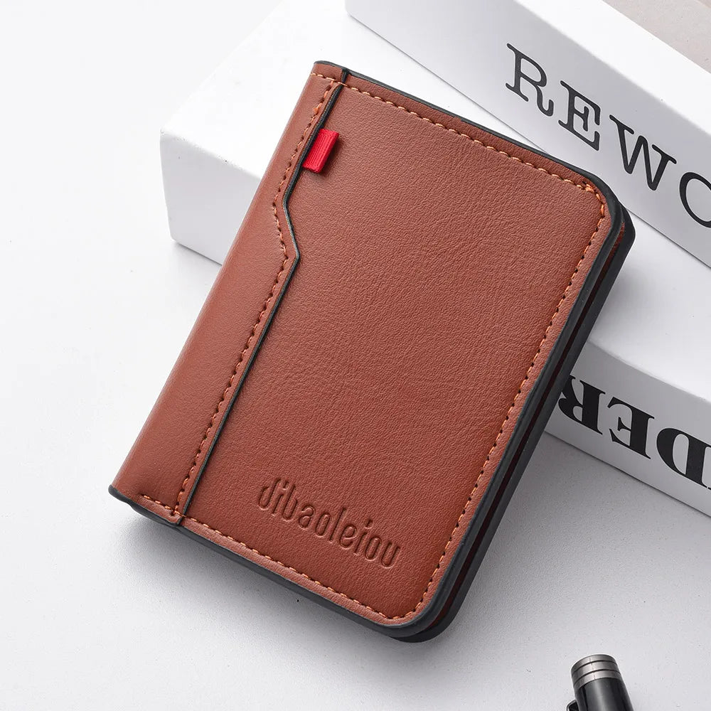 Carteira masculina mini vertical porta-cartões