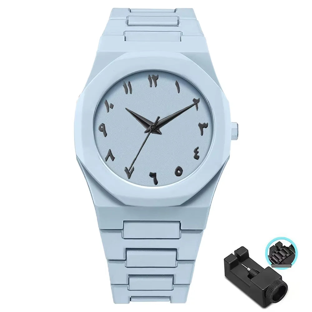 Relógio masculino de mostrador grande e pulseira de silicone