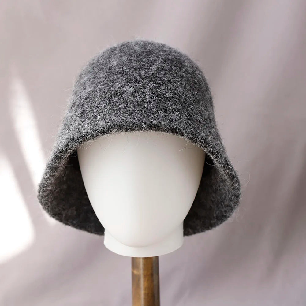 Chapéu bucket feminino de lã
