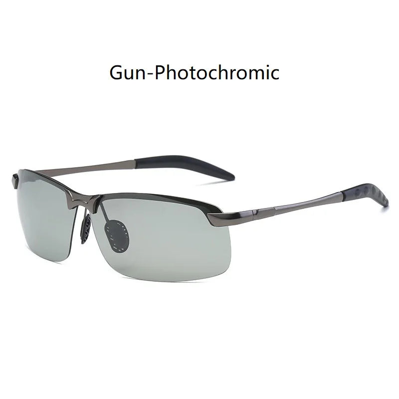 Óculos de sol masculino fotocromático polarizado