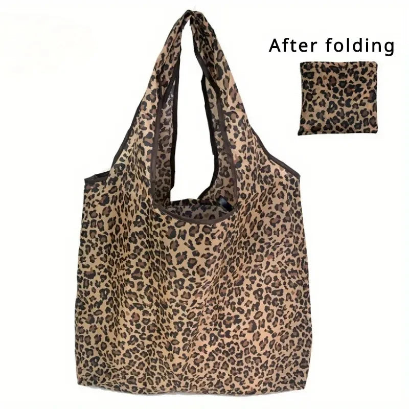 Bolsa sacola dobrável de oncinha grande