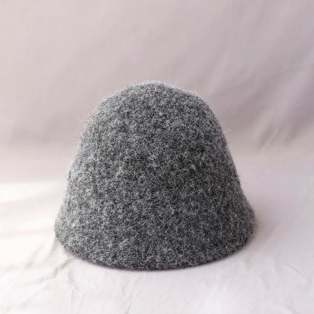 Chapéu bucket feminino de lã