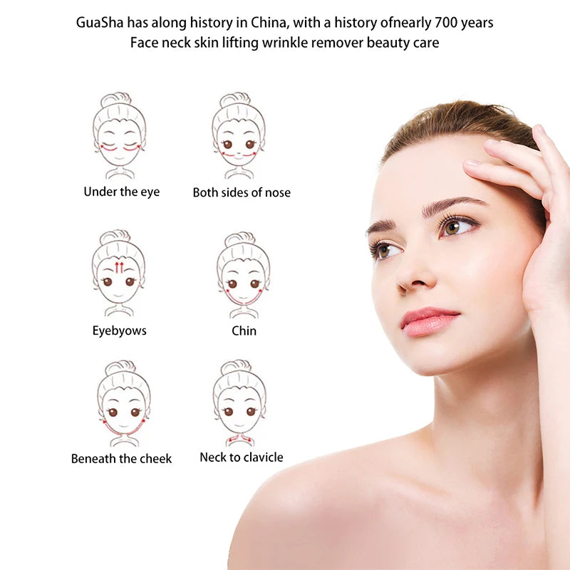 Gua sha de pedra natural para massagem facial