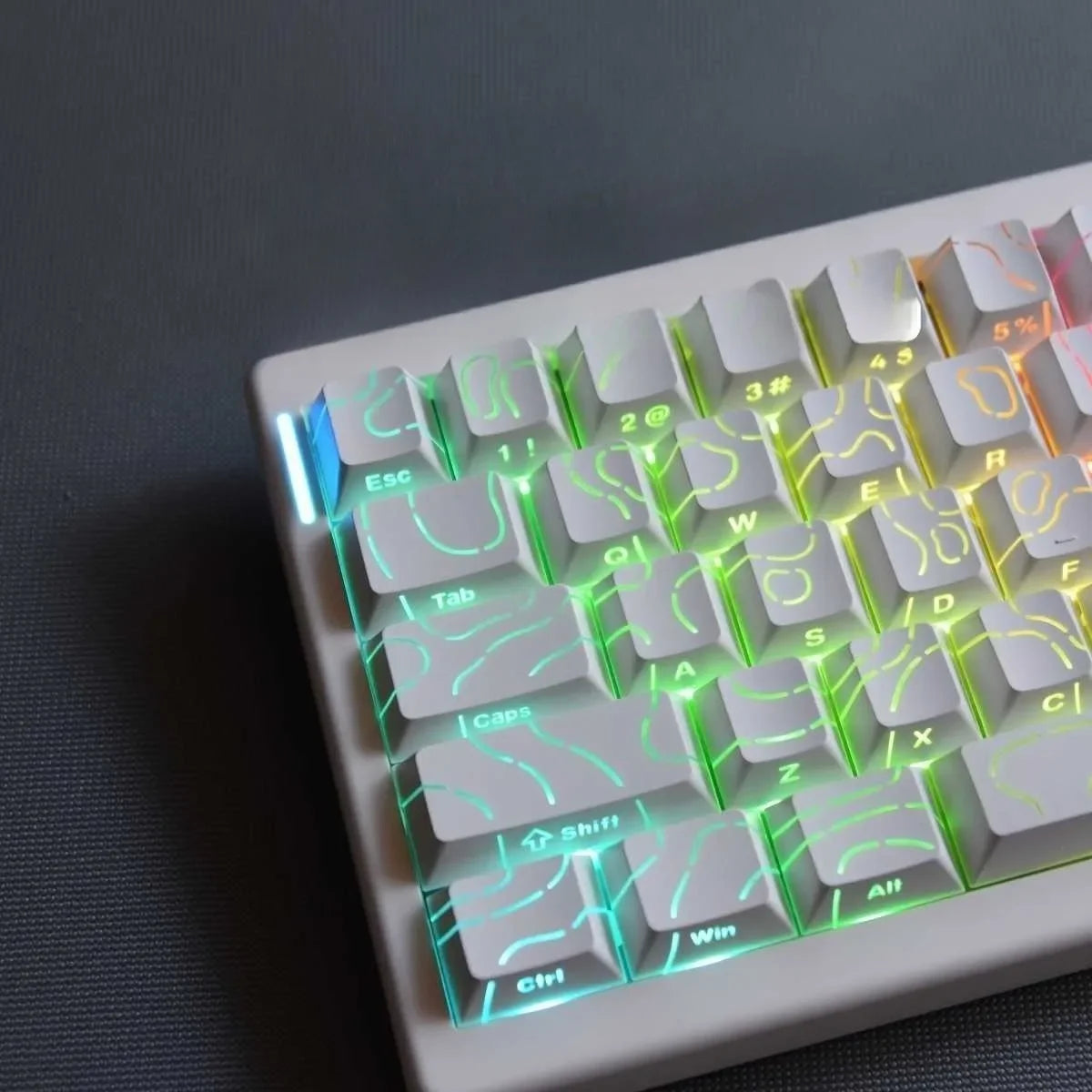 Kit de keycaps PBT com brilho lateral