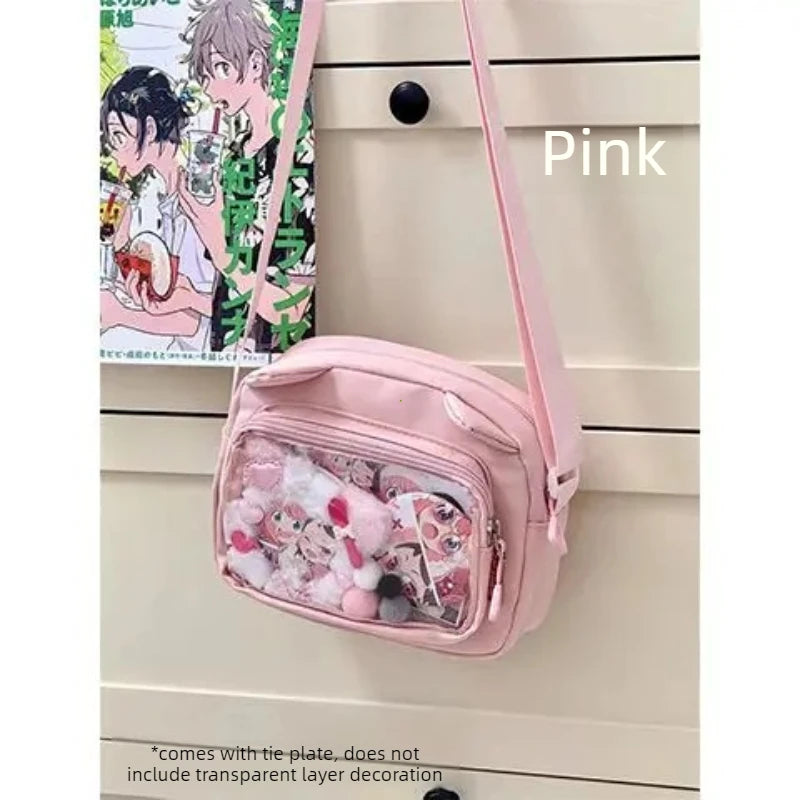 Bolsa transversal Y2K com janela transparente