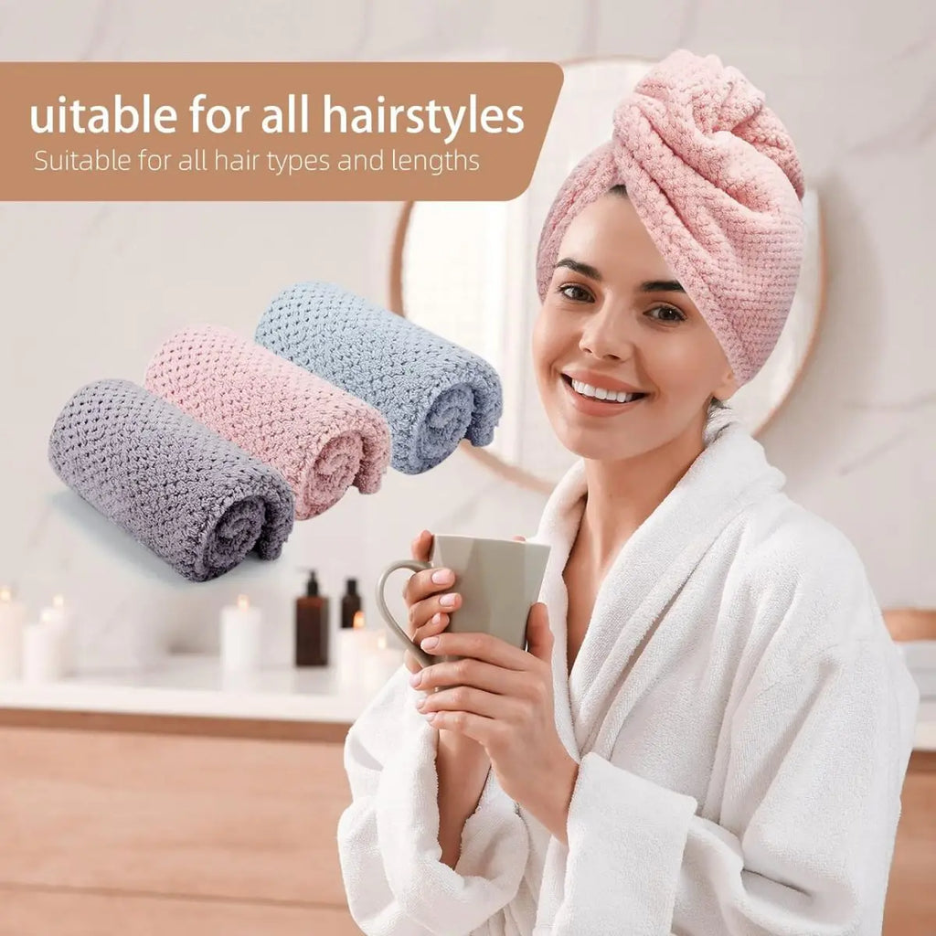Toalha turbante texturizada para cabelo