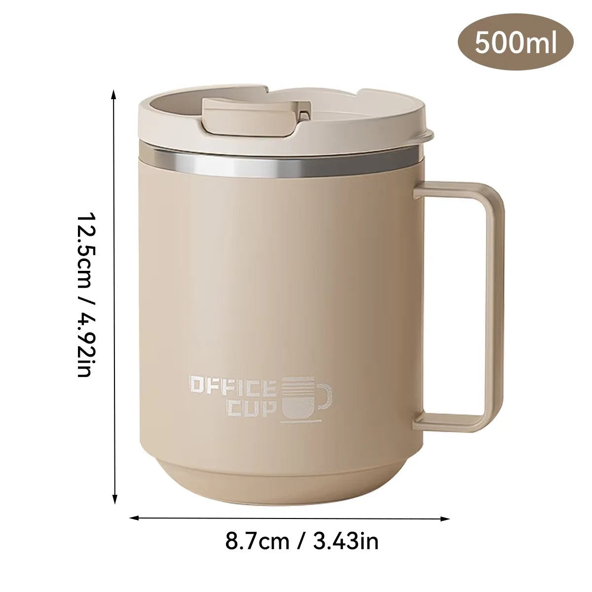 Caneca térmica de aço inox com tampa