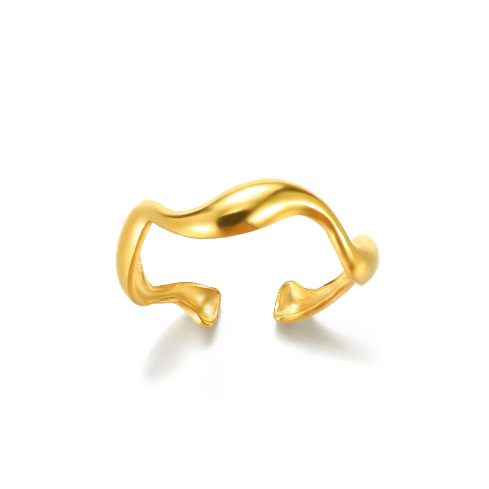 Anel feminino em aço inox 316L dourado
