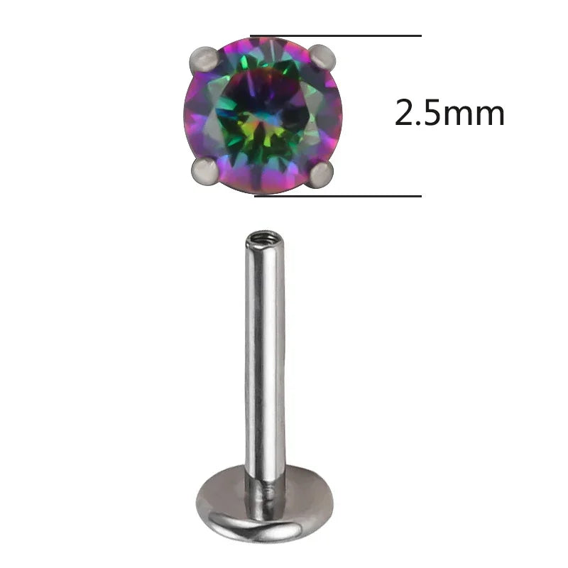 Piercing de titânio com zircônia