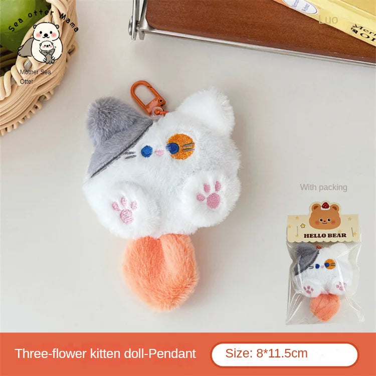Chaveiro de pelúcia gatinho para bolsa