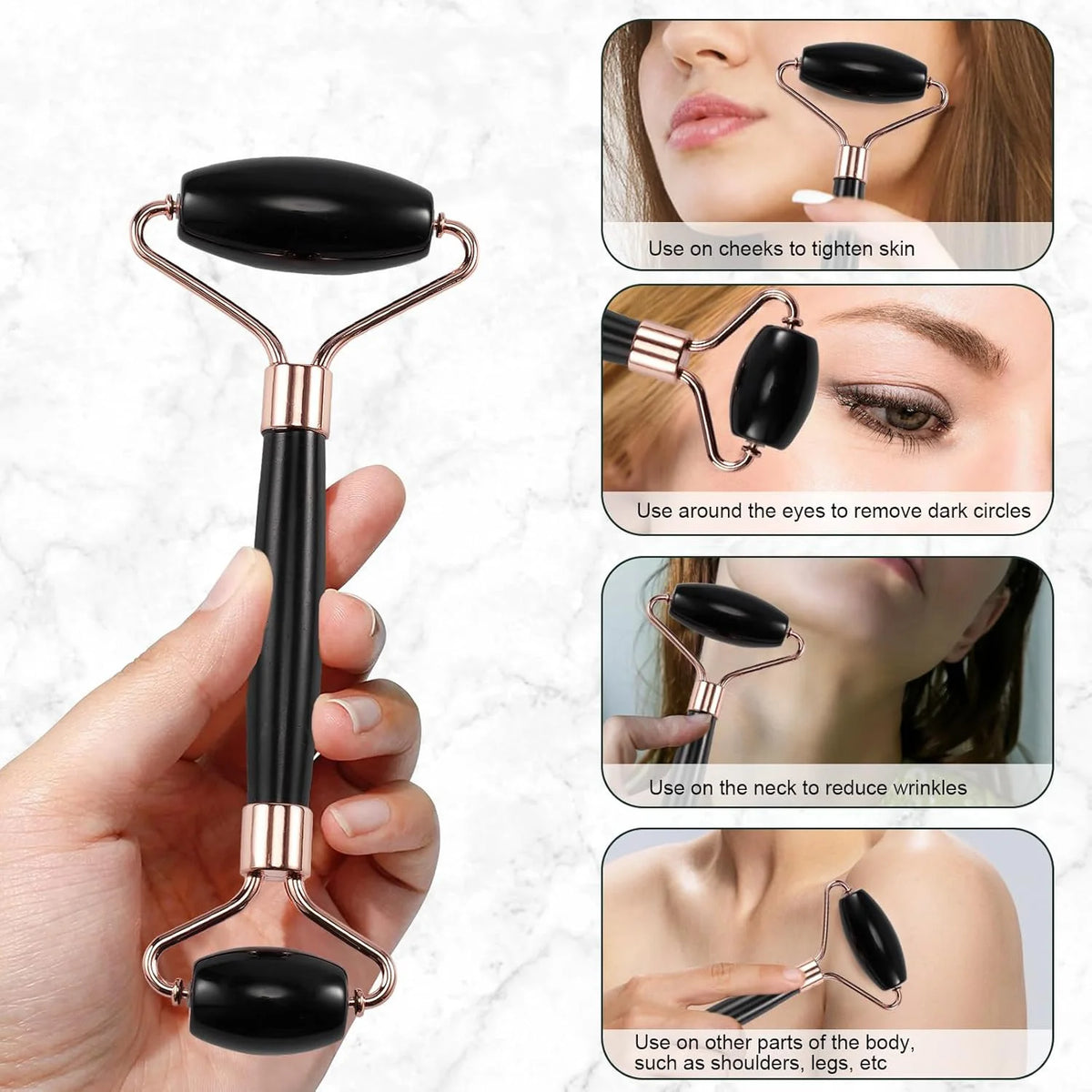 Rolo de gelo facial e gua sha (kit 1, 2 ou 3 peças)