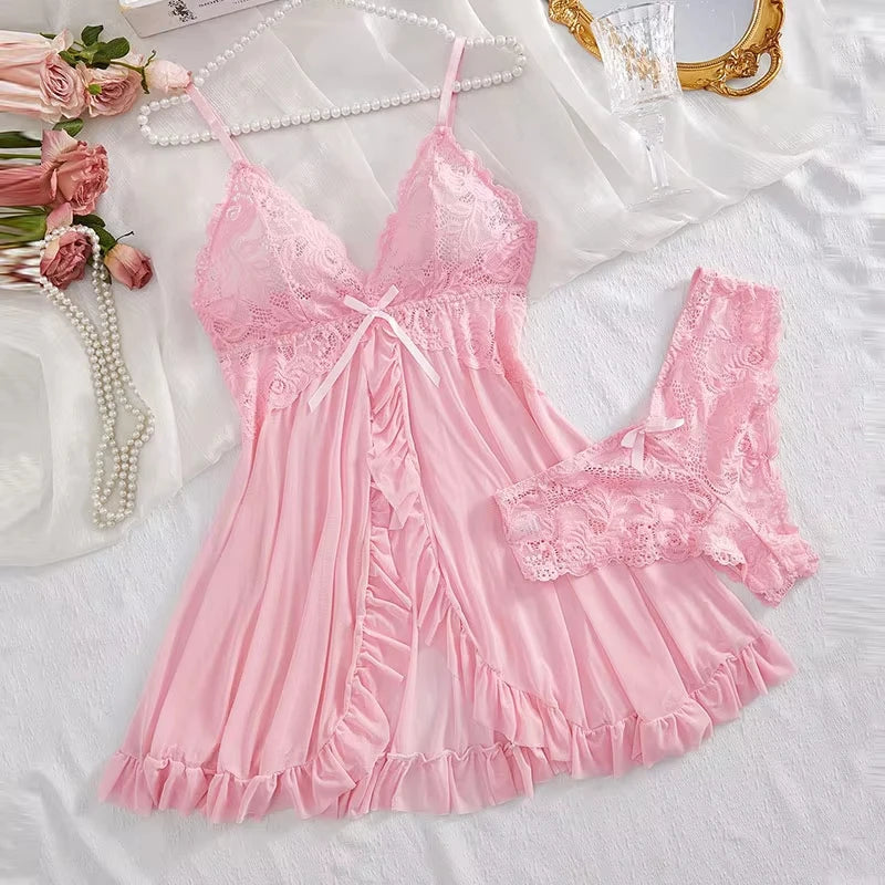 Camisola de renda com conjunto (2 peças)