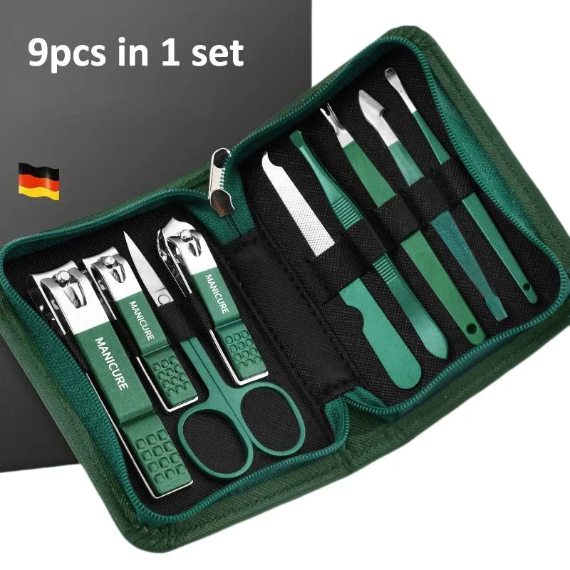 Kit manicure 6 peças com estojo de couro