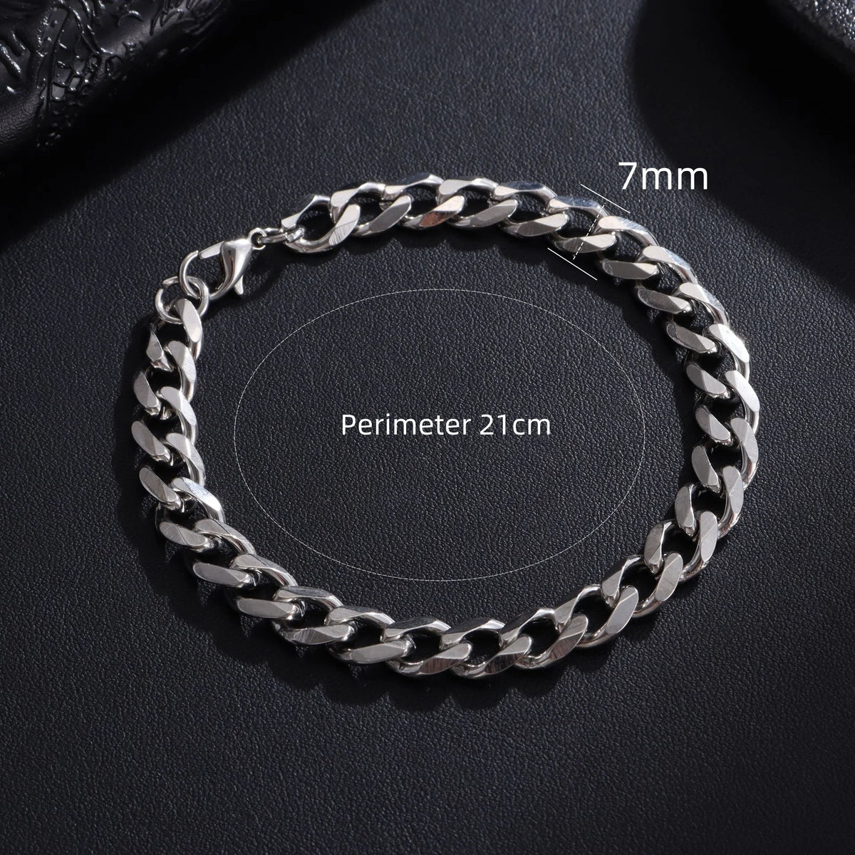 Pulseira masculina corrente cubana de aço inox