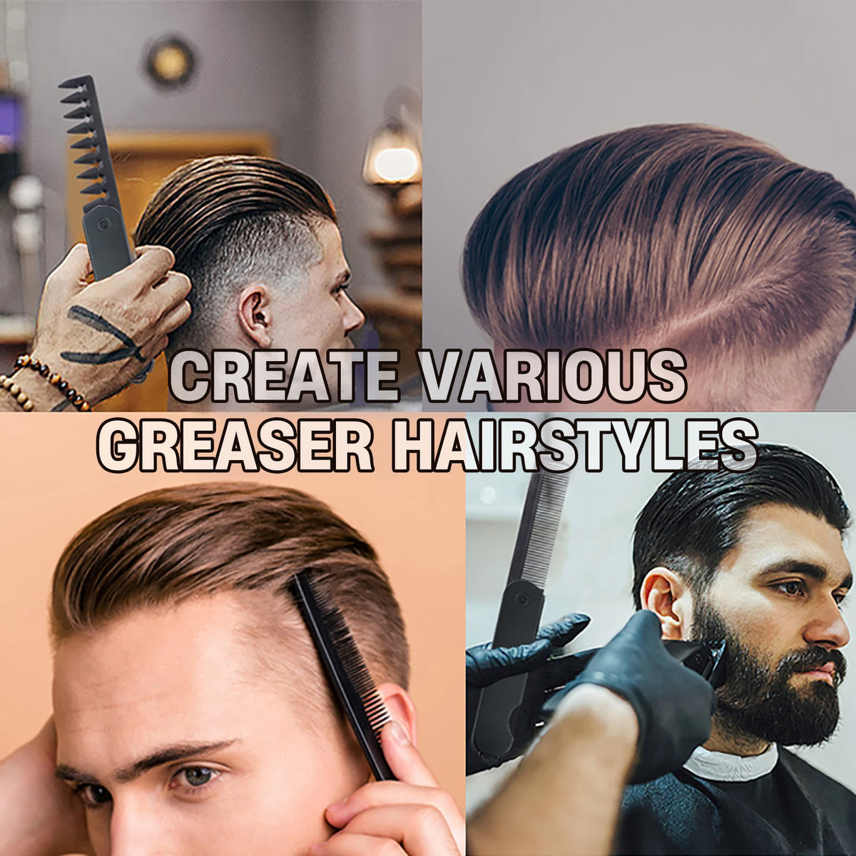 Pente dobrável de bolso para cabelo e barba