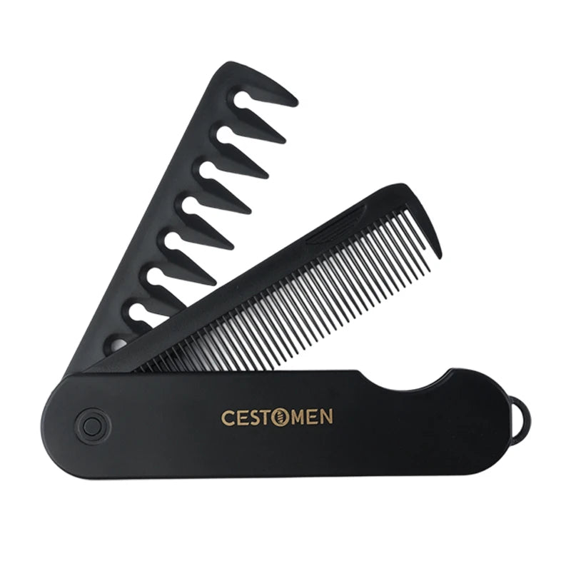 Pente dobrável de bolso para cabelo e barba