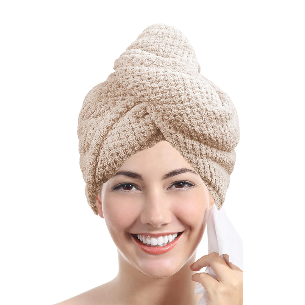 Toalha turbante texturizada para cabelo