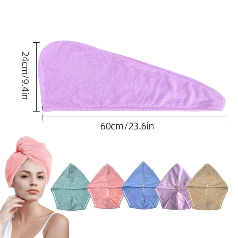 Toalha turbante de microfibra para secar o cabelo