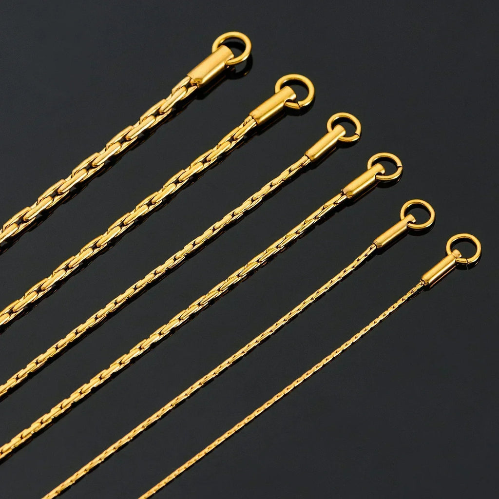 Corrente de aço inox dourada (várias espessuras)