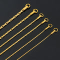 Corrente de aço inox dourada (várias espessuras)