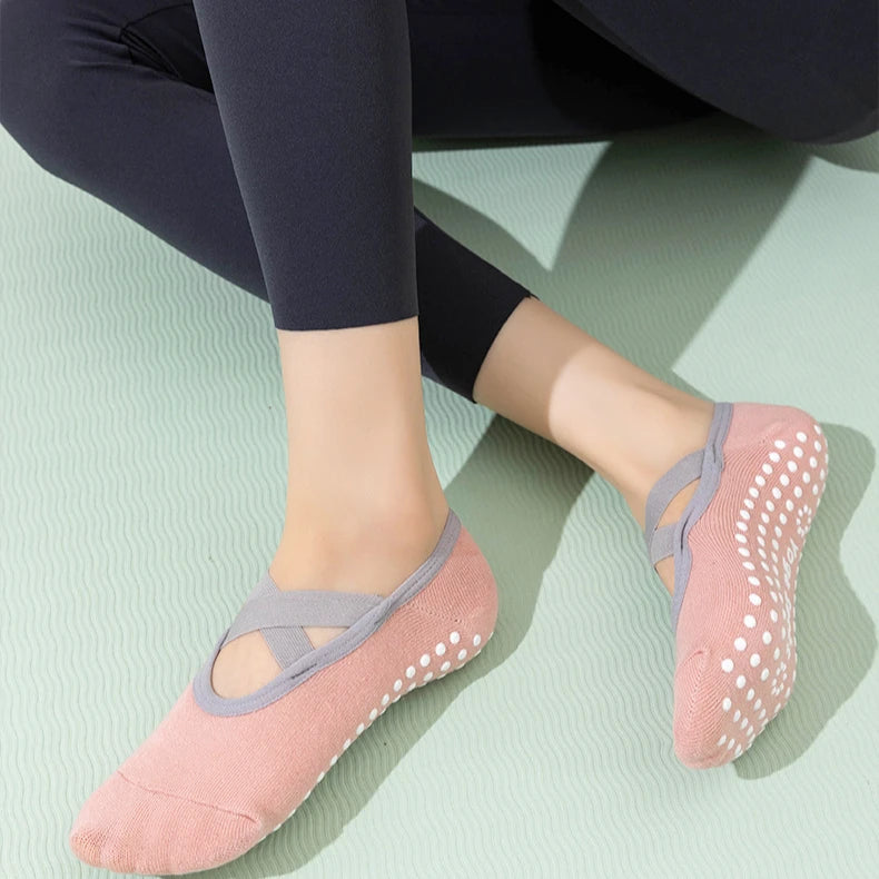 Meia antiderrapante para yoga e pilates