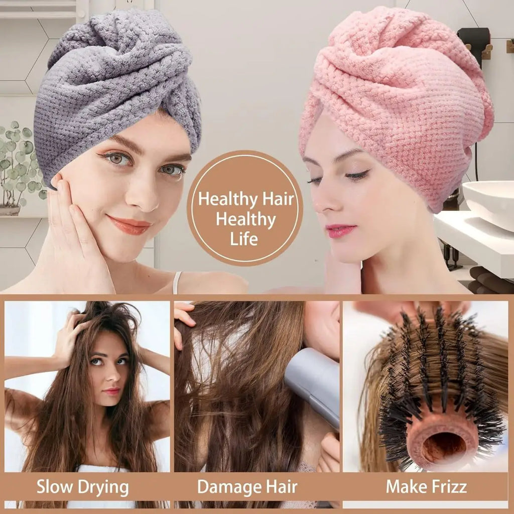 Toalha turbante texturizada para cabelo