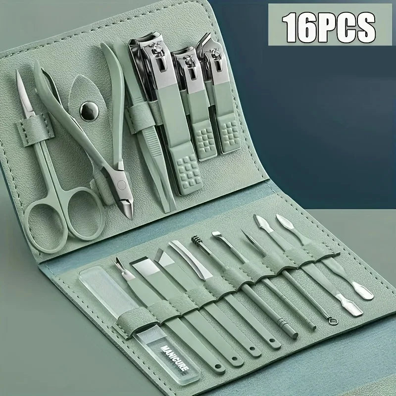 Kit 16 peças de cortadores e alicates de unha