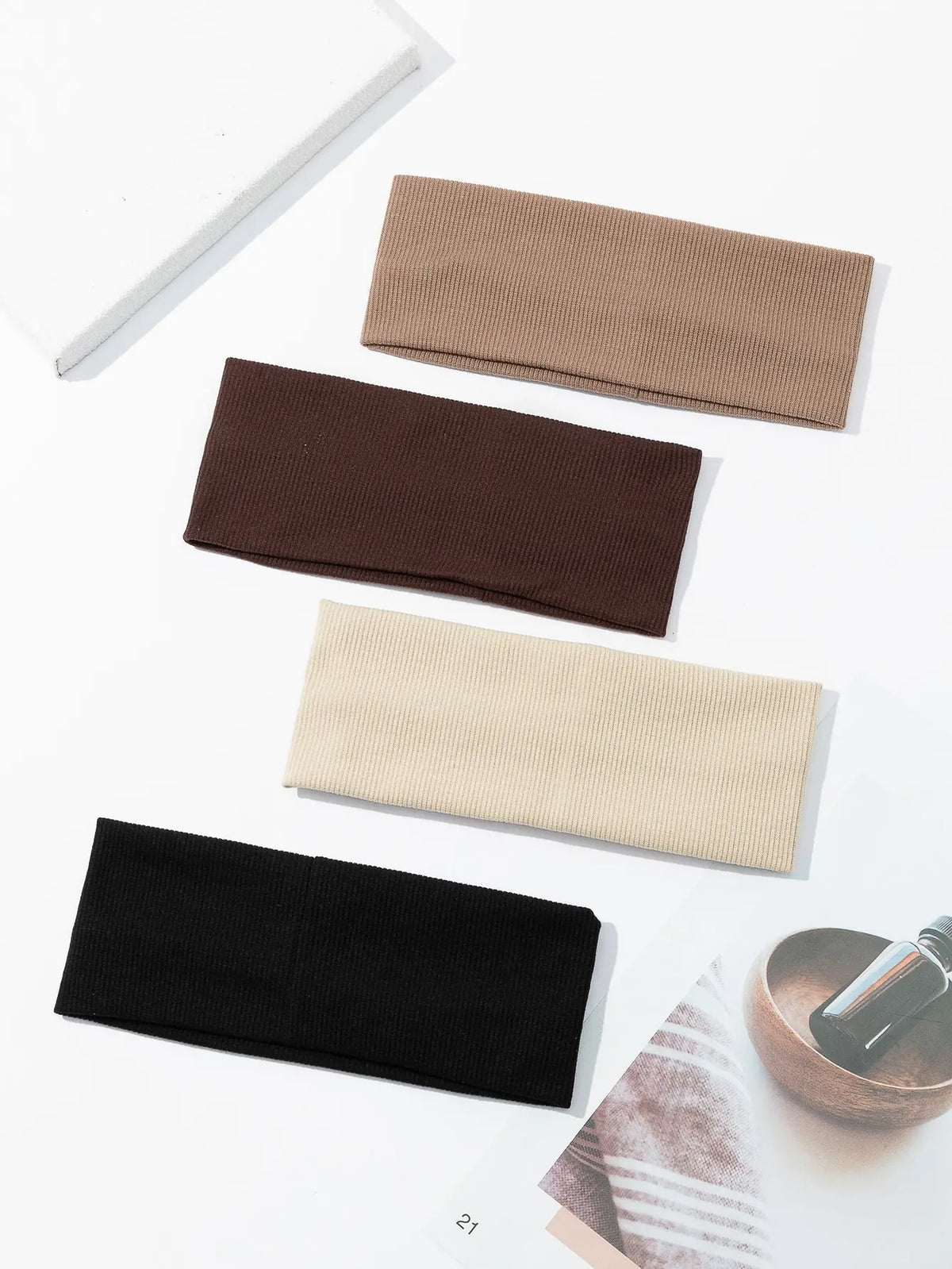 Kit 4 faixas de cabelo elásticas lisas