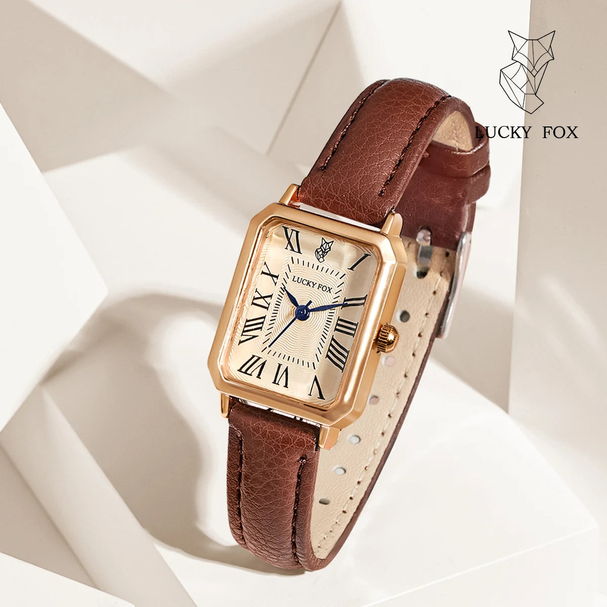 Relógio feminino retrô com pulseira de couro