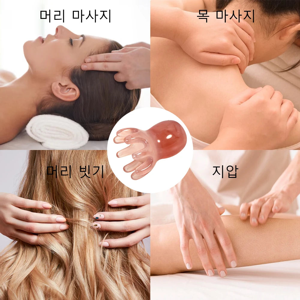 Pente massageador de couro cabeludo polvo