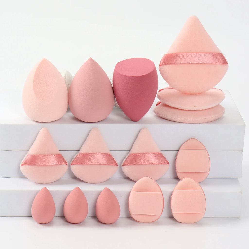 Kit de puffs e esponjas de maquiagem (15 peças)