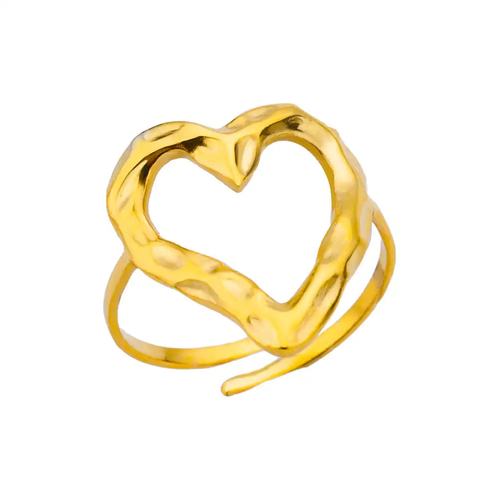 Anel feminino em aço inox 316L dourado