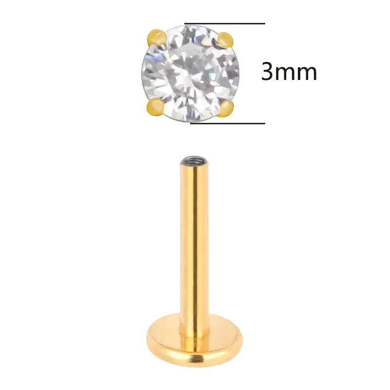 Piercing de titânio com zircônia