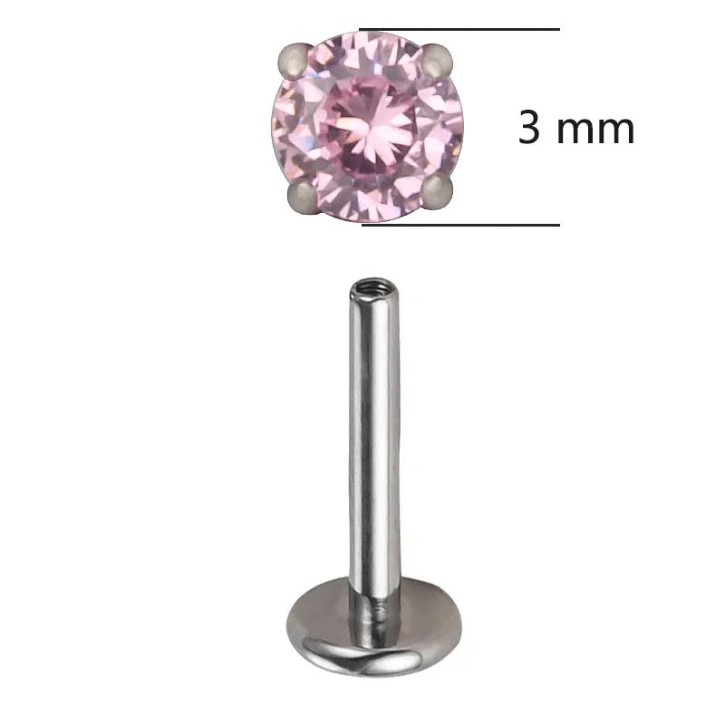 Piercing de titânio com zircônia
