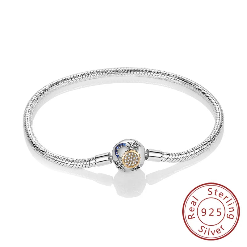 Pulseira de berloques em prata 925 com corações