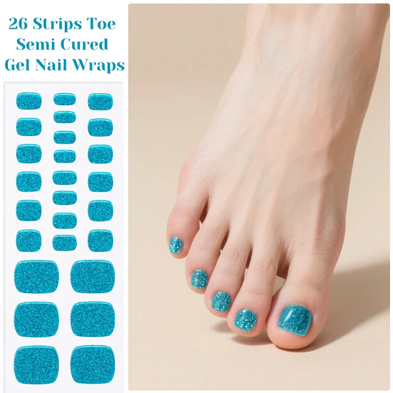 Adesivos de unha em gel semicurado (efeito aurora)