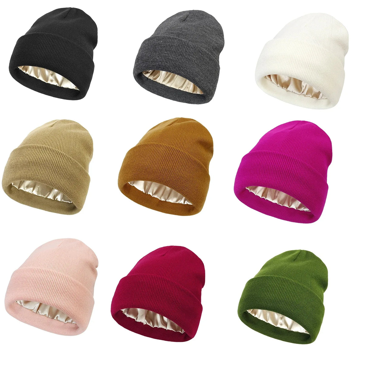 Gorro feminino forrado com cetim