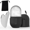 Kit gua sha e rolo de gelo facial em aço inox reutilizável