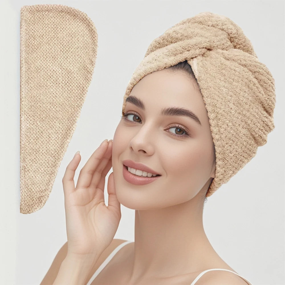Toalha turbante texturizada para cabelo