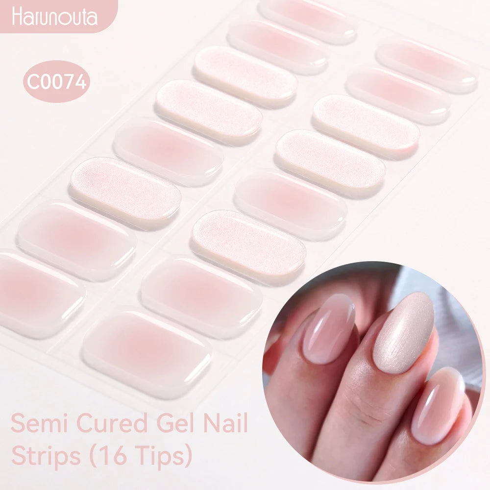 Adesivos de unha em gel semicurado (efeito aurora)