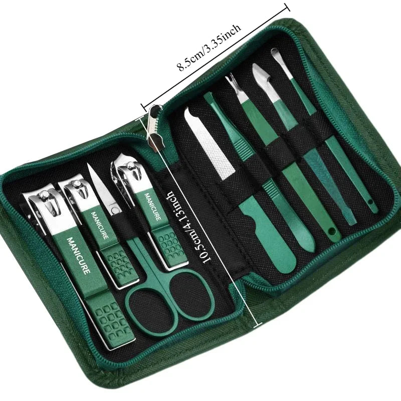 Kit manicure 6 peças com estojo de couro