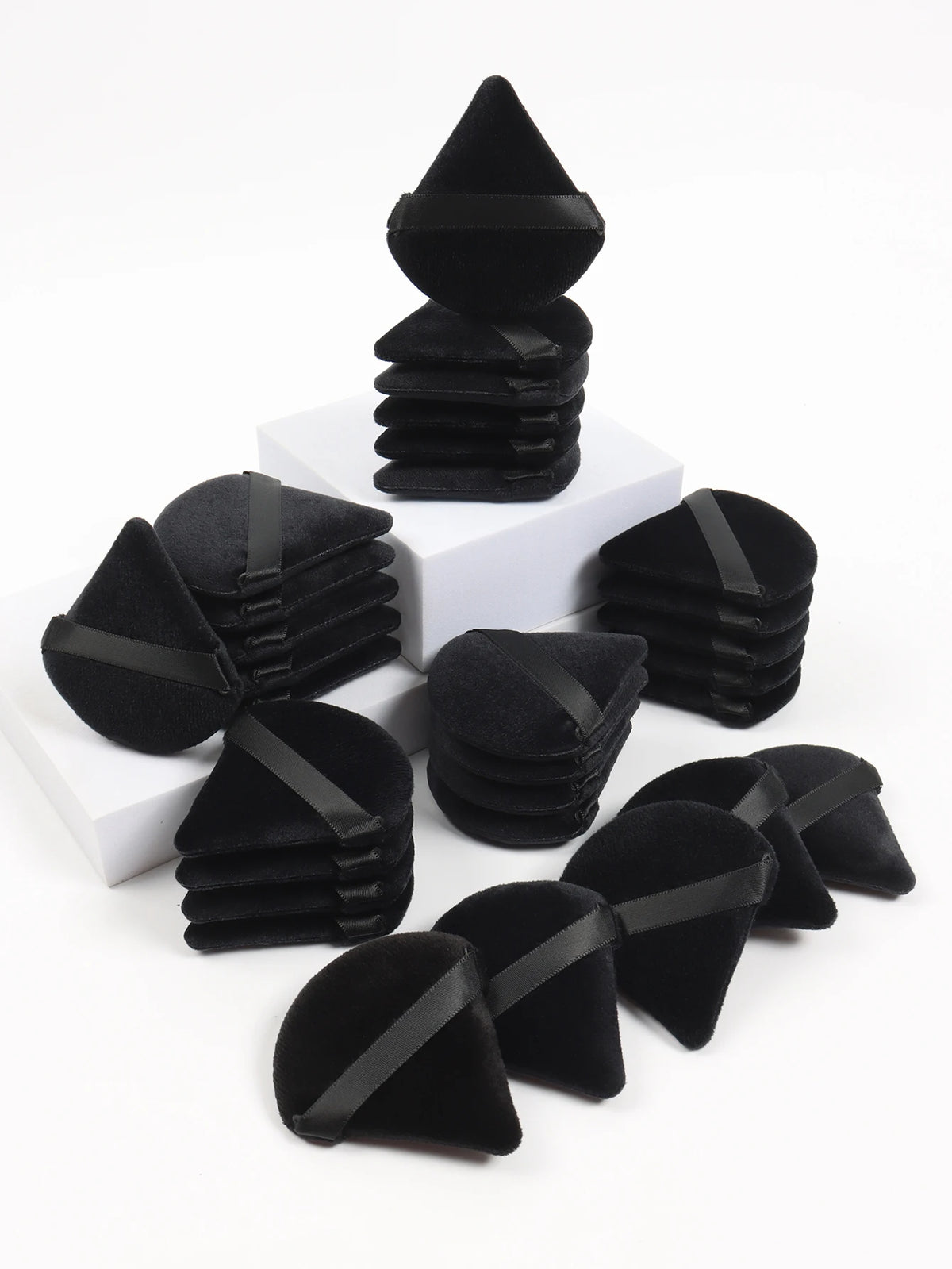 Kit esponjas triangulares de veludo para maquiagem