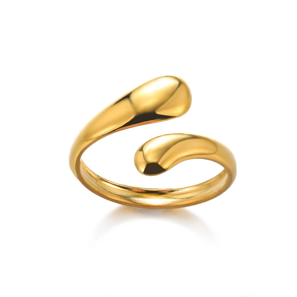 Anel feminino em aço inox 316L dourado