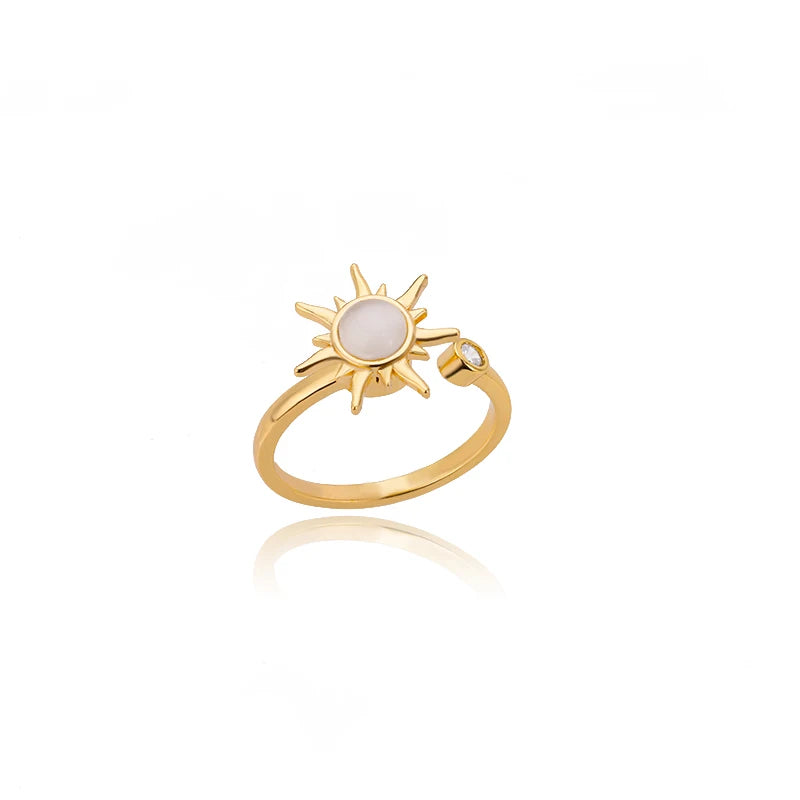 Anel feminino em aço inox 316L dourado