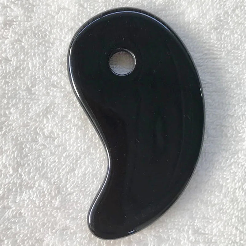 Placa gua sha de cera de abelha e pedra