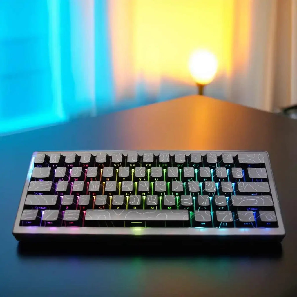 Kit de keycaps PBT com brilho lateral