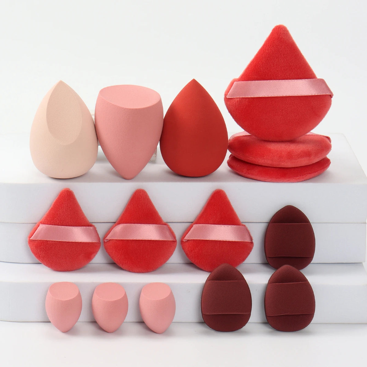 Kit de puffs e esponjas de maquiagem (15 peças)
