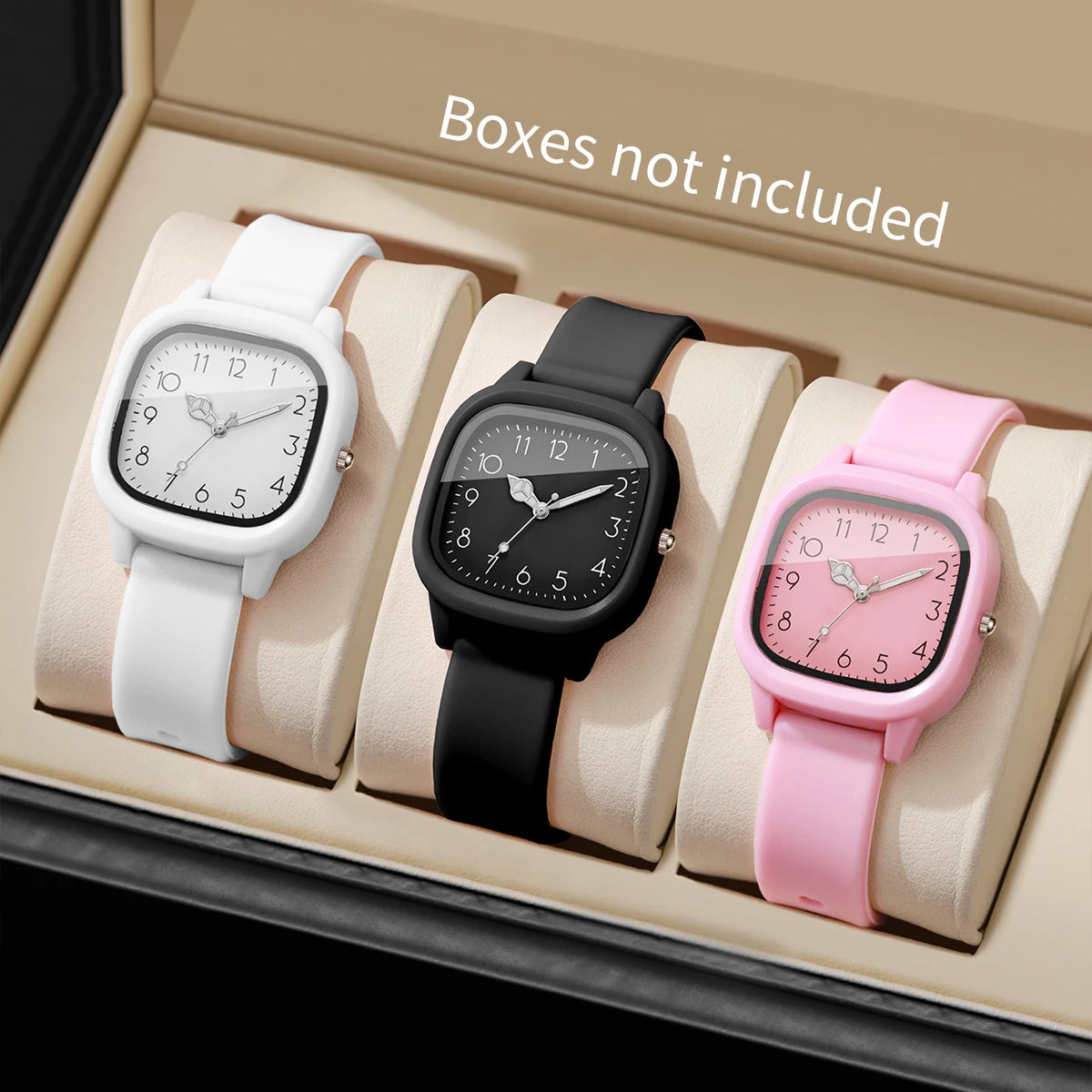 Relógio feminino com pulseira de silicone