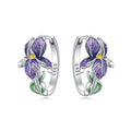 Brincos flor de íris em prata 925 com zircônia