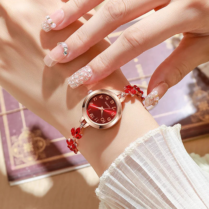 Relógio feminino pulseira com strass